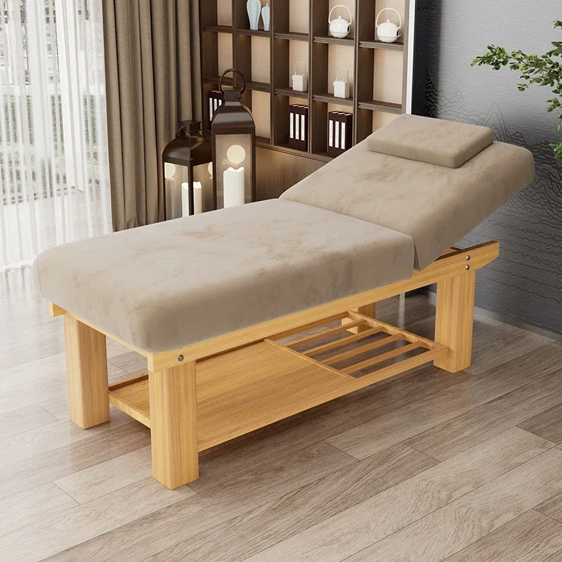 Cama de champú de madera para pestañas, Base ajustable, camilla para masaje eléctrico, tratamiento de belleza estético plegable, camas de masaje
