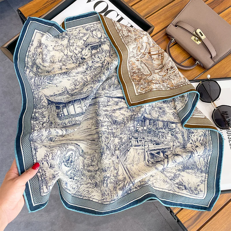 korean-sle-silk-wool-scarf-double-sided-printed-sketch-garden-faionable-autumn-winter-oulder-wrap-scarf-multifunctional