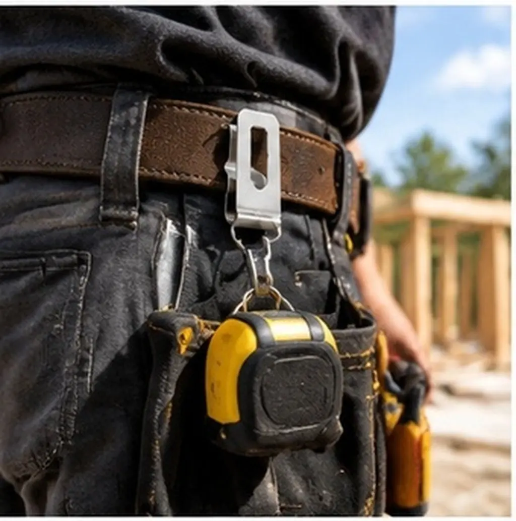 8Pcs Electric Tool Waist Buckle 20V Power Tools Belt Clip Hook Stainless Steel Organizer Belt Clip Drill Tape Measure Holder