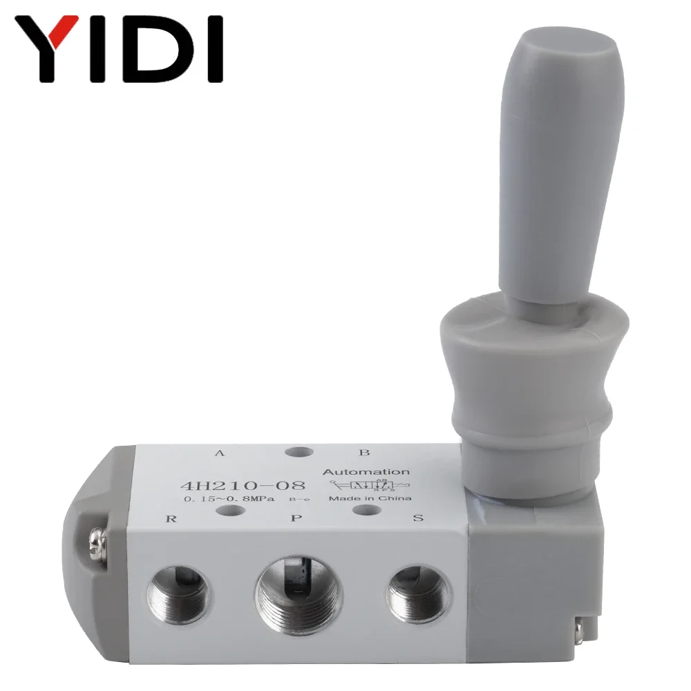 YIDI 4H21008 Parte pneumatica Valvola manuale 4H210-08 Controller Compressore d'aria compressa Kit di raccordi per interruttori a 5 vie e 2 porte