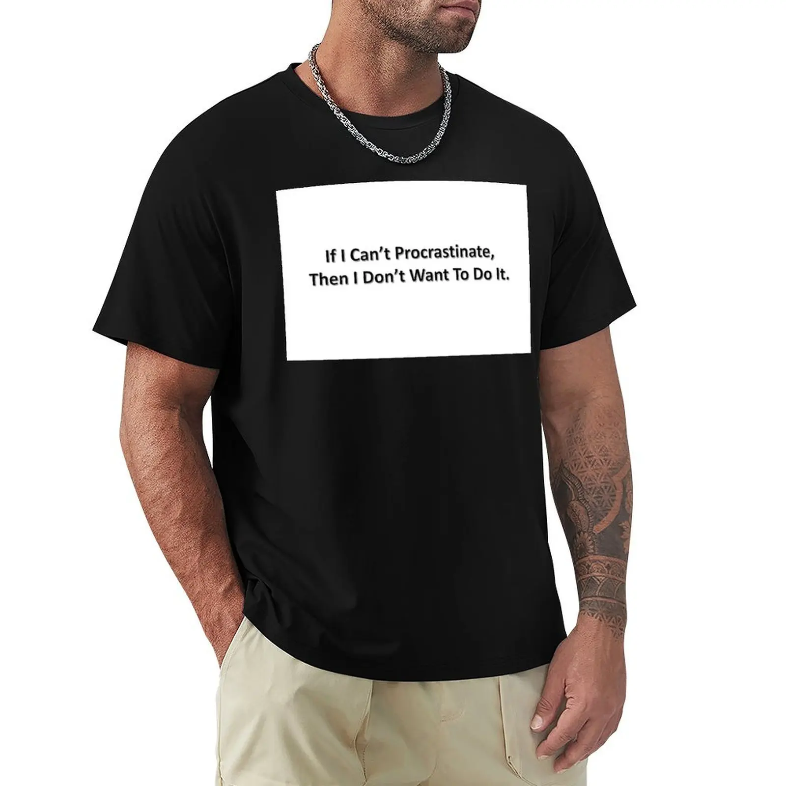 Funny Procrastinate Message T-Shirt Fitness Training Breathable Tee