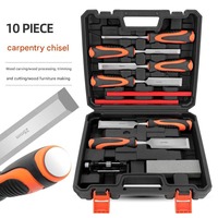10Pcs Wood Chisel Sets 6Pcs Premium Wood Chisels with Honing Guide, Sharpening Stone & Carpenter Pencils Wood Carving Tools Kit