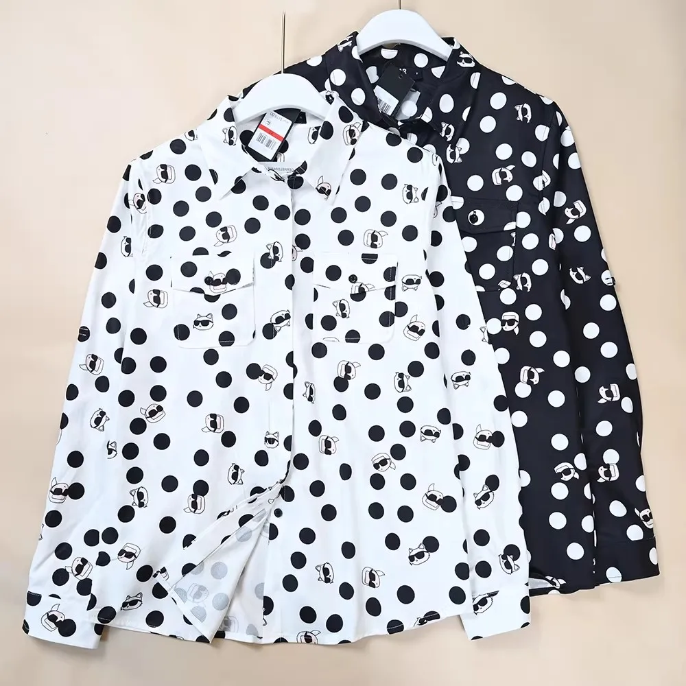 

Женская повседневная рубашка свободного кроя с длинным рукавом, двумя карманами, дышащая, с принтованными манжетами, весна 2026, женская мода