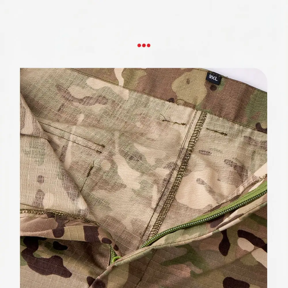 Mens Tactical Camouflage Cargo Pants Outdoor Hiking Training Breathable Water Resistant Durable Elastic Jogger Trousers