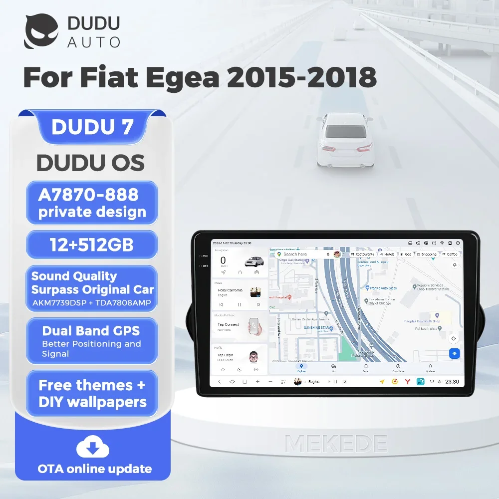 DUDU7 UIS7870 8Core Android 13 Intelligent System Car Radio 4G WIFI DSP GPS For Fiat Egea 2015-2018