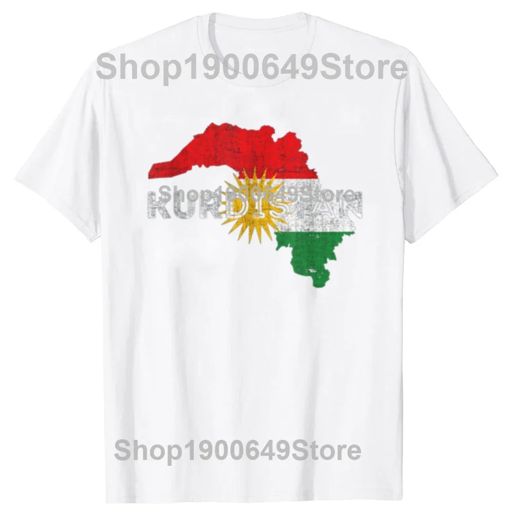 T-shirt graphique du Kurdistan pour hommes et femmes, 100% coton, impression drôle de carte kurde, m