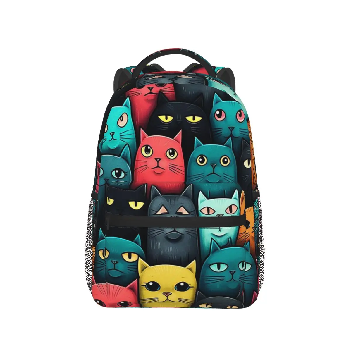 

Cartoon Cute Black Cat Pattern Backpack Hot Sale Daypack Large Capacity Kids BookBag School Bag Shoulder Bags for Men Women