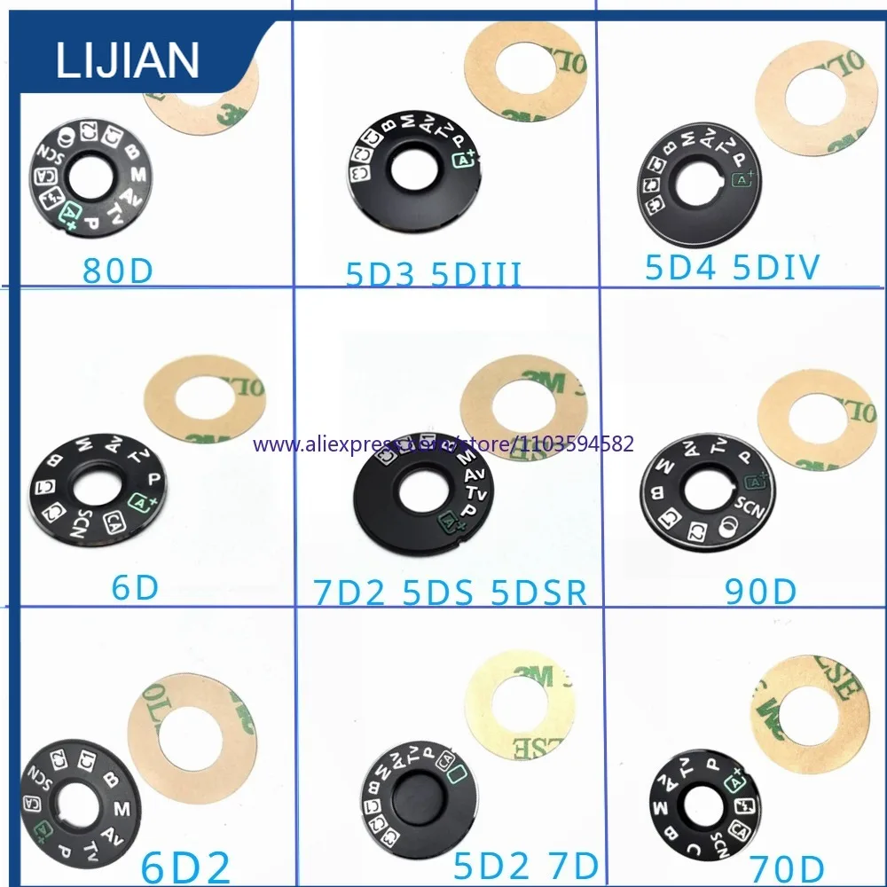 Top Cover Function Dial Model Button Dial for Canon EOS 5D3 5D4 Mark IV 5DIII 6D 6D2 6DII 7D2 7Dii 5Ds 5DSR 70D 80D 90D Camera