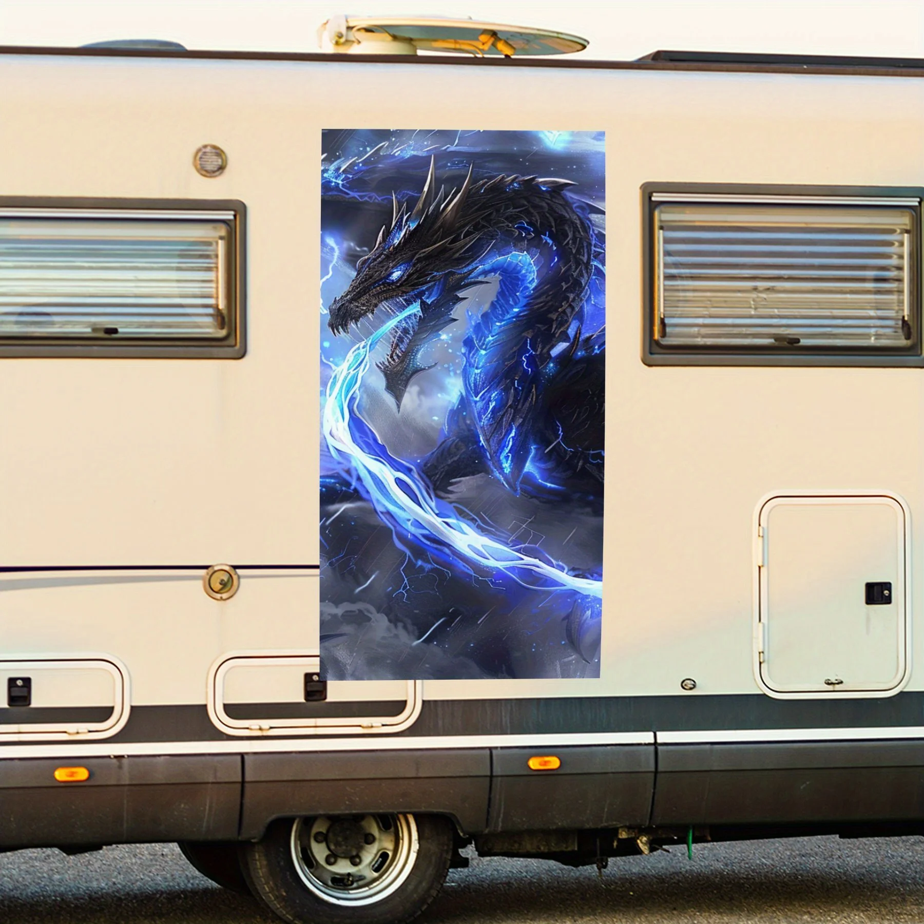 

Гром Дракон с наклейкой LightningCar, виниловая наклейка на сторону моторики дома, водонепроницаемая самоклеящаяся виниловая наклейка на Th