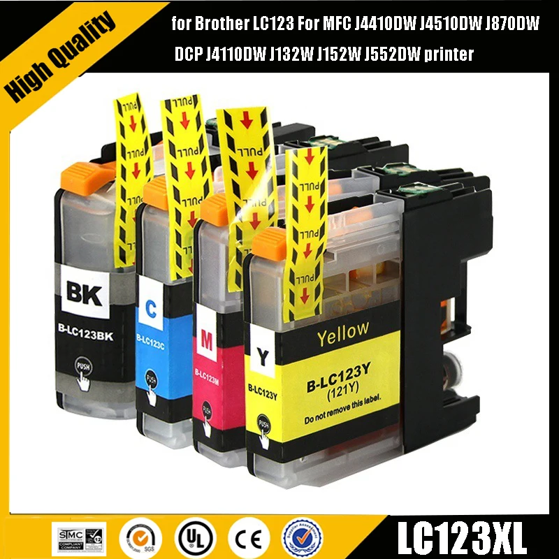 4/5pk LC123 LC-123 LC123XL Compatible Ink Cartridge For Brother MFC-J650DW MFC-J6720DW MFC-J6520DW DCP-J4110DW DCP-J132W Printer