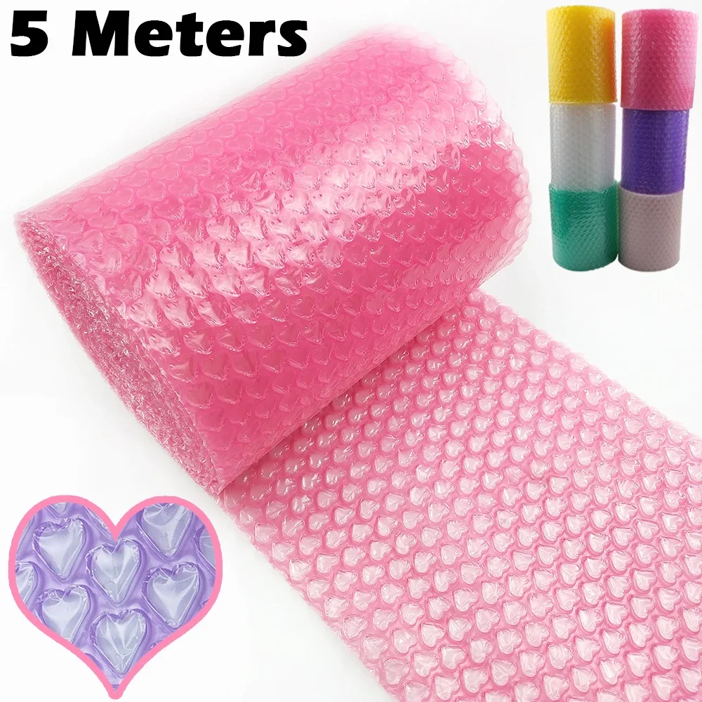 20cm x 5 meter Pink Air Bubble Roll Love Heart-shaped Party Favors Gifts Packing Foam Roll Gift Box Packing Filler Wedding Decor