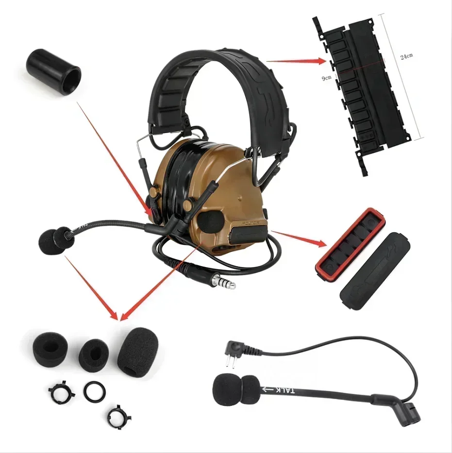 Tactical Headset Accessorie Headband Microphone & Pickup Sponge Battery Cove for Pelto Comta iii/C3Earphone Military Anti-noi