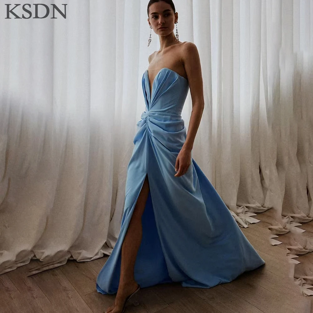 

Вечерние платья с v-образным вырезом по индивидуальному заказу, шикарные плиссированные платья без рукавов со шлейфом и русалкой для особых случаев, платье высокого качества, вечерние платья