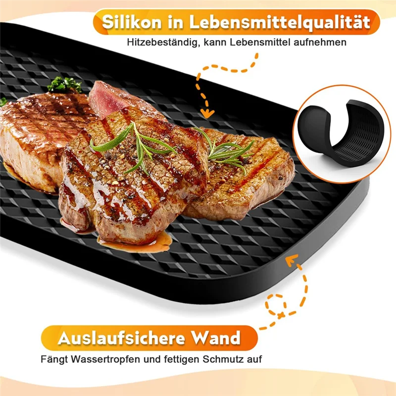 AT28-tapis en Silicone pour Ninja Foodi Max double Zone 9.5L-10.4L tapis en Silicone pour étagère de rangement Ninja