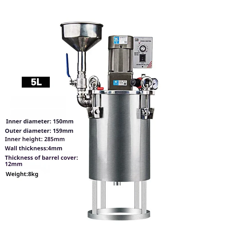 Electric mixing Barrel 5L Pressure Barrel with Funnel Glue Storage Tank Pressure Tank Liquid Level Display barrel Glue.