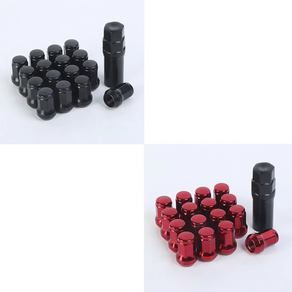 Tuerca de rueda de acero al carbono de alta calidad, tapas de rueda de 1,5mm y 1,25mm, color negro y rojo, cubiertas de tuerca de rueda universales