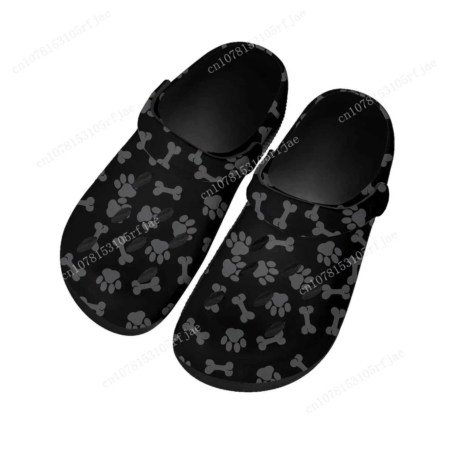 

Dog Paw Print Pet Dog Home Clogs Custom Water Shoes Mens Womens Teenager Shoe Garden Clog Breathable Beach Hole Slippers Black