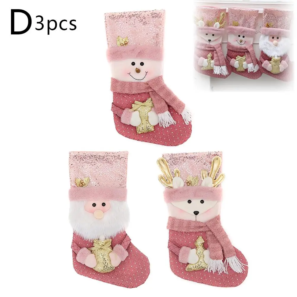 Christmas Stockings Socks Pink Sequins Plush Decoration Decor Year Gift Hangings 2025 New Bag Candy Xmas Christmas Socks V9U2 image 5