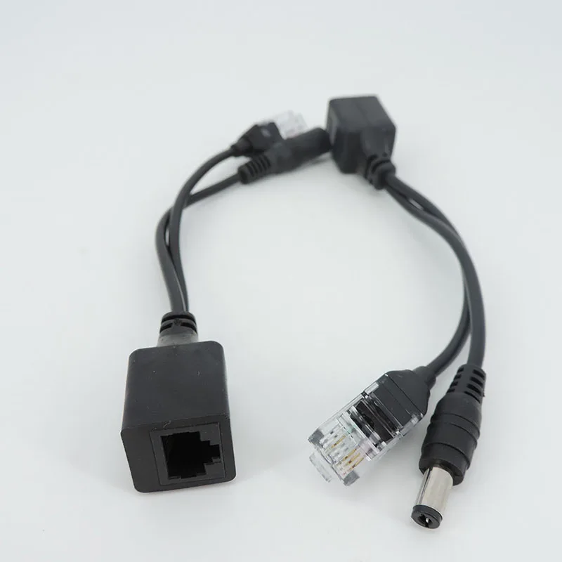 كابل محول إيثرنت الطاقة السلبي ، مقسم بو ، حاقن ، وحدة إمداد ، أبيض ، أسود ، RJ45 ، العاصمة ، 12-48 فولت ، IP ، ctv ، W28