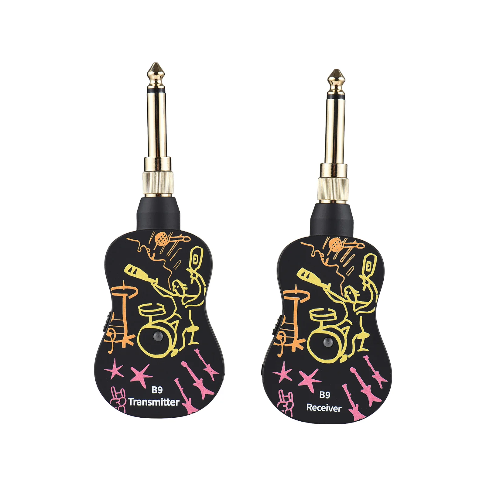 

2.4G Wireless Guitar System Rechargeable 3.5mm Plug Electric Guitar Transmitter Receiver Set Plug & Play Real-time Transmission
