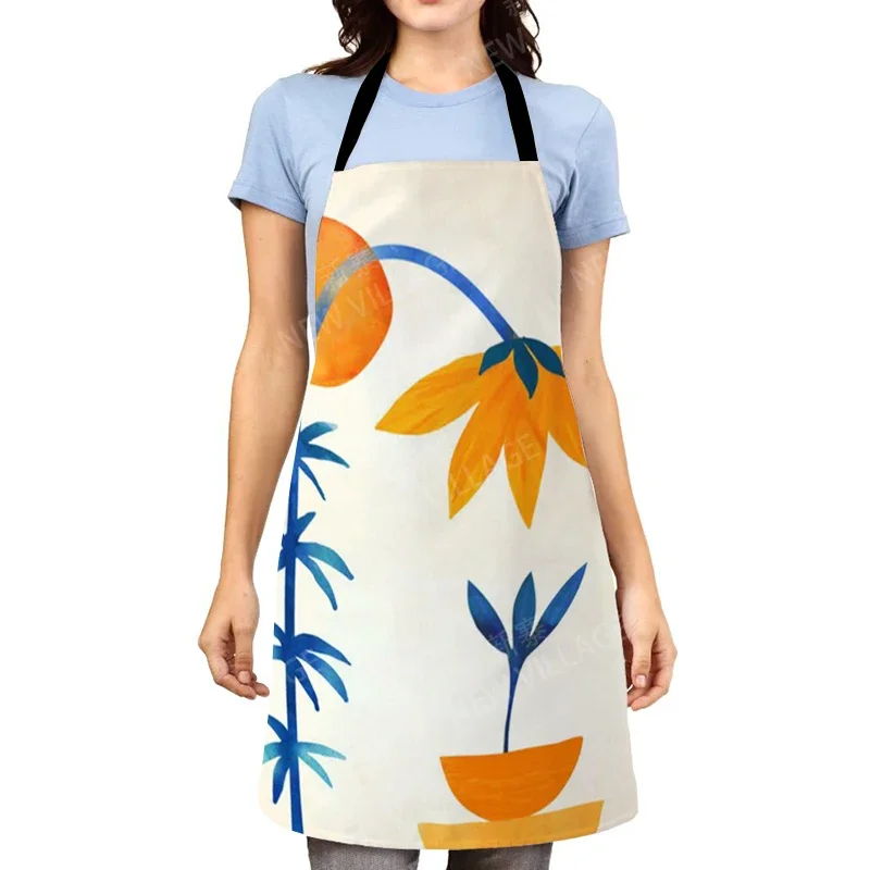 Aesthetic Women kitchen apron kids original Children Waterproof girl princess waiter work apron oil proof nordic boho plant