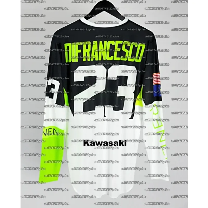 

DIFRANCESCO #23 KAWASAKI Classic Retro Motocross Racing Men's Breathable Quick Drying Fashionable Casual Sports Long Sleeve