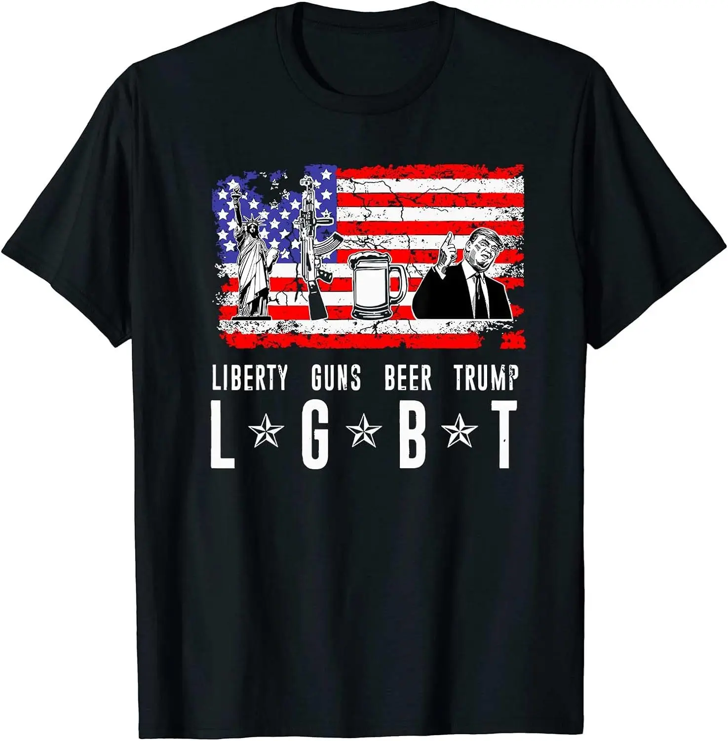 LGBT (Liberty Guns Beer Trump) Men Women Cotton T-Shirt