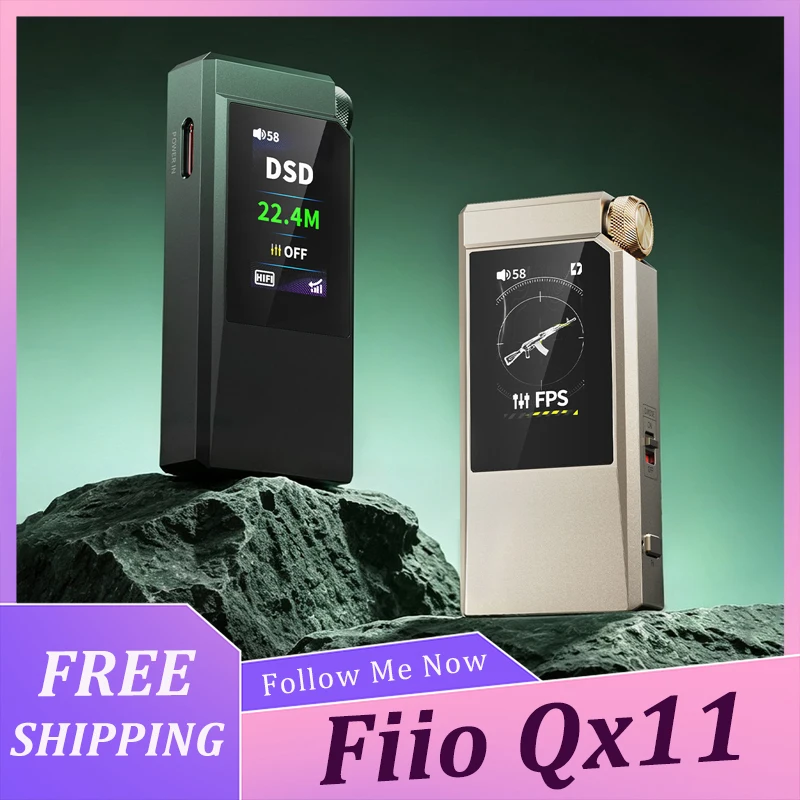 Fiio Qx11 DAC Headphone Amplifier Es9069q 800mw+800mw Hifi & Gaming Dual Ai Mic Noise Reduction For Pc Gaming Music Phone Use