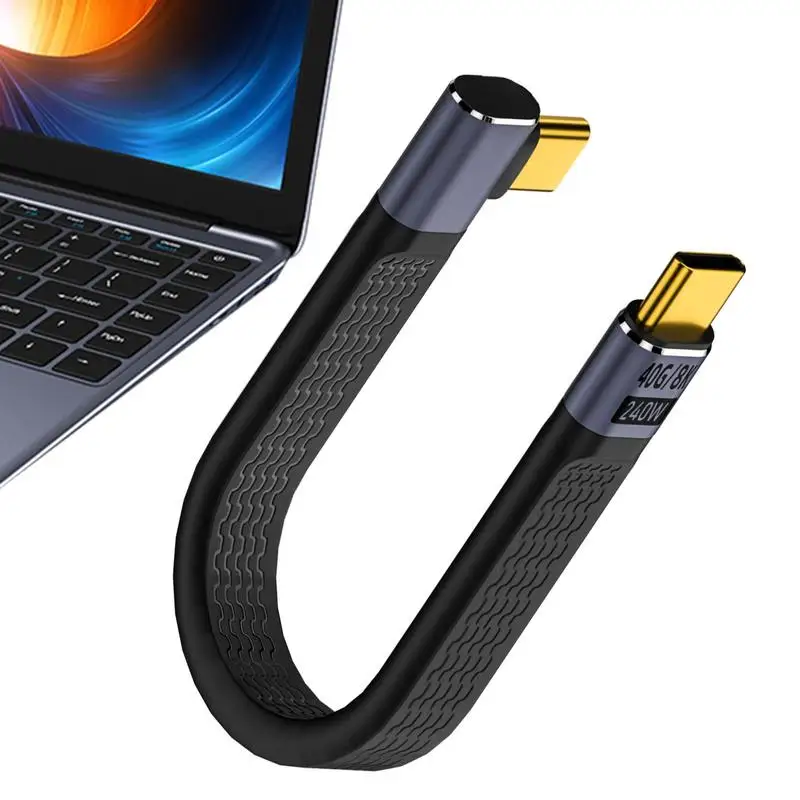 Soft USB C Cable Data 240W Type-C Data Cable 40Gbps Fast Transfer Cord Multifunctional Cell Phone Charger Cables Bendable USB C