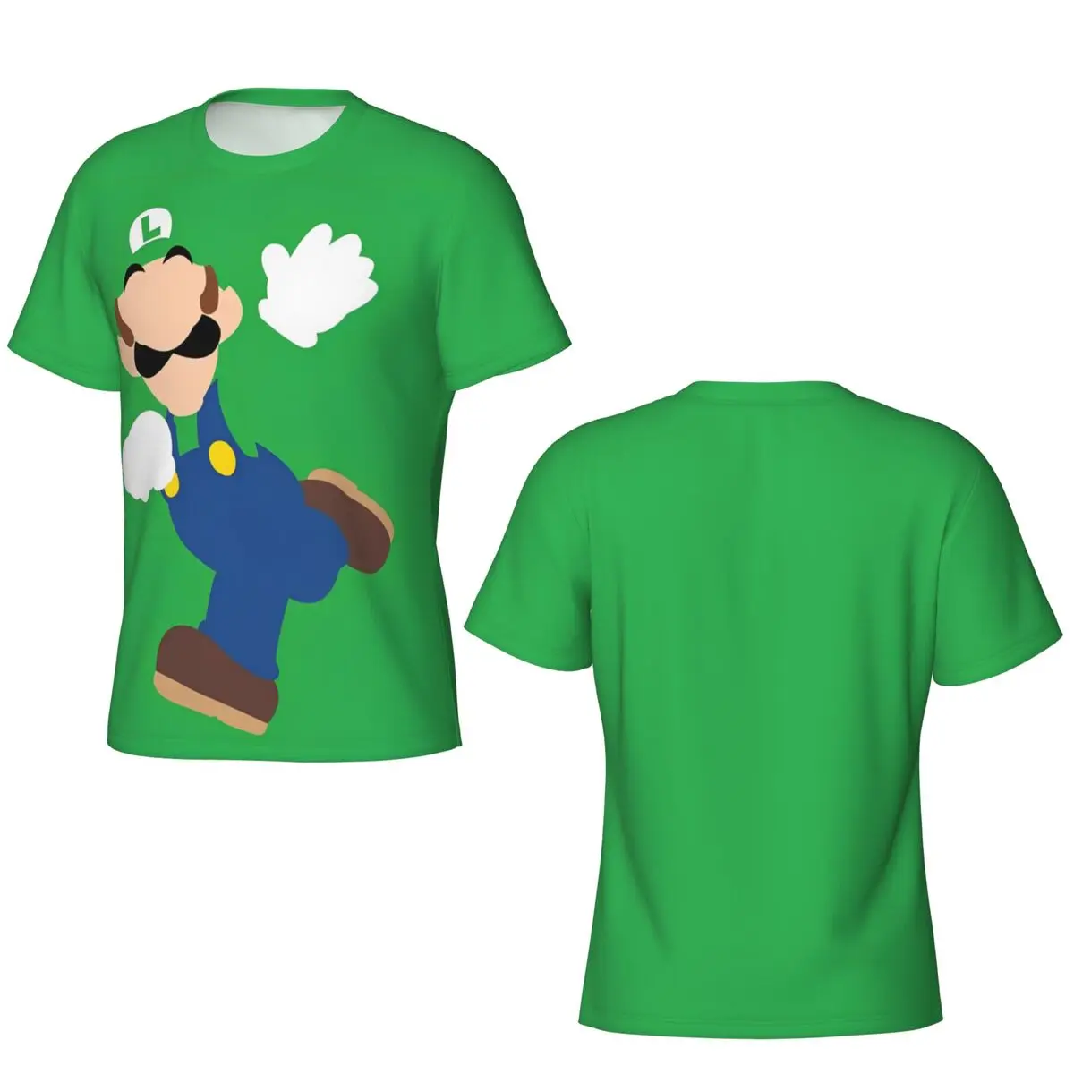 

Luigi Mario Cartoon for Men Women T Shirt Funny Tees Short Sleeve Crew Neck T-Shirts Polyester Big Size Tops