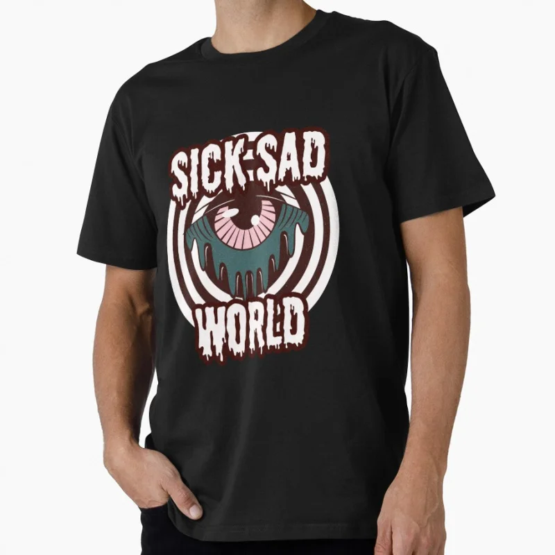 

retro tv version 90s Nostalgia cartoon Retro Sick sad world Gift t shirt for man Large size Tops S-6XL 100% cotton print Clothes