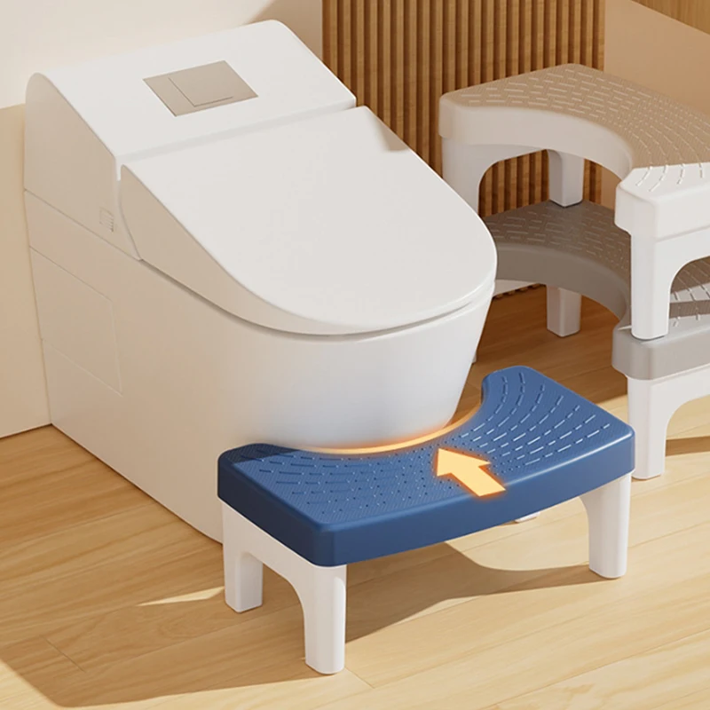 38*22*17cm Plastic Footrest Bathroom Toilet Aid Footstool Anti-slip Feet Pedal for Adults & Children