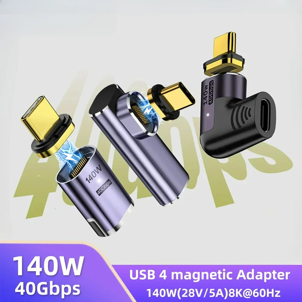 USB4.0 Thunderbolt3 Magnetic USB C To Type C Adapter 140W 40Gbps Fast Charging Magnet Charge Converter Cable 8K@60Hz USB-C Adapt