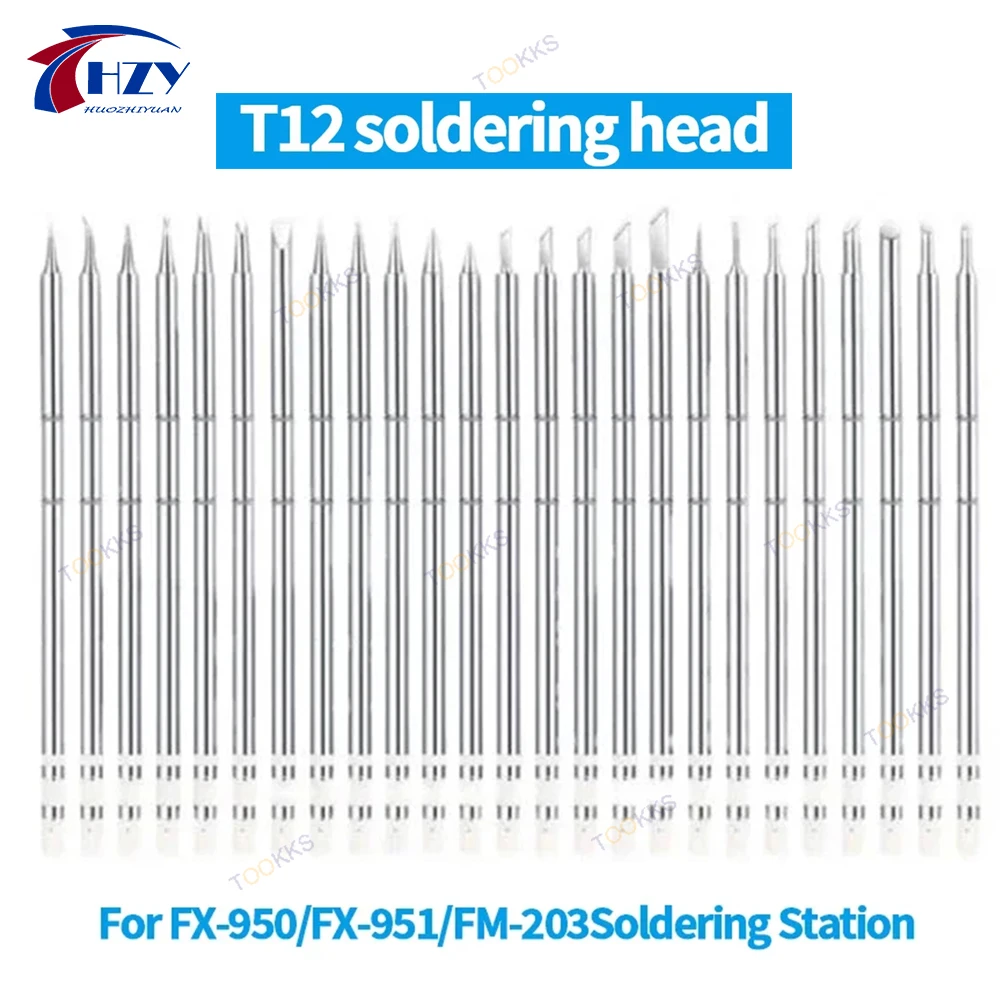 HZY Soldering Solder Iron Tips T12 Series Iron Tip For Hakko FX951 STC AND STM32 OLED Soldering Station Electric Soldering Iron