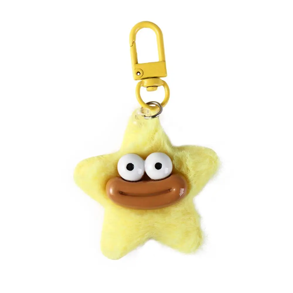

Cute Cartoon Funny Star Keychain Plushies Mini Sausage Mouth Keyring Big Mouth Kawaii Star Plush Pendant Backpack Decor