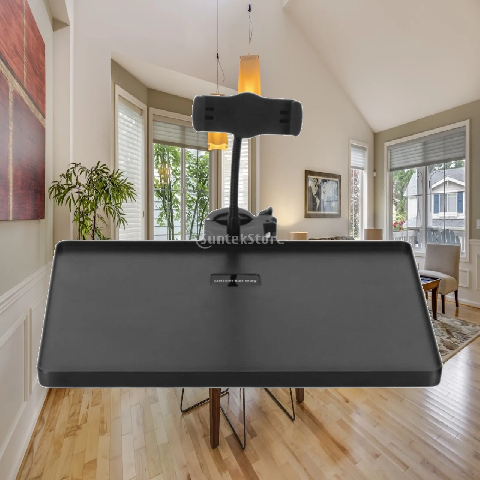 Sound Card Tray, Microphone Stand Shelf, Microphone Tray with Clamp, Microphone Stand Rack Tray for Classroom