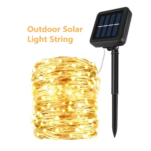 Solar Power Fairy Lights für Garten dekor, Outdoor Street Garland, Solar Power Lampe, Weihnachts beleuchtung, 12m, 100LED, 5m, 50 LED