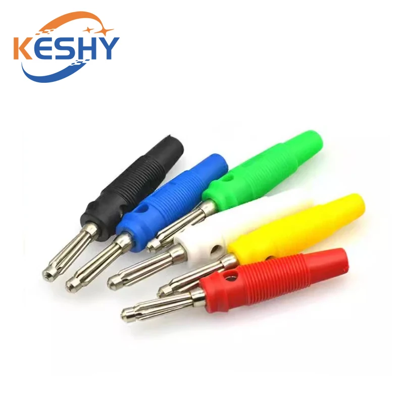 4mm Solderless Side Stackable Banana Plug Connector Copper 32A High Current Solderless Screw Side Socket Fixed Pure Copper