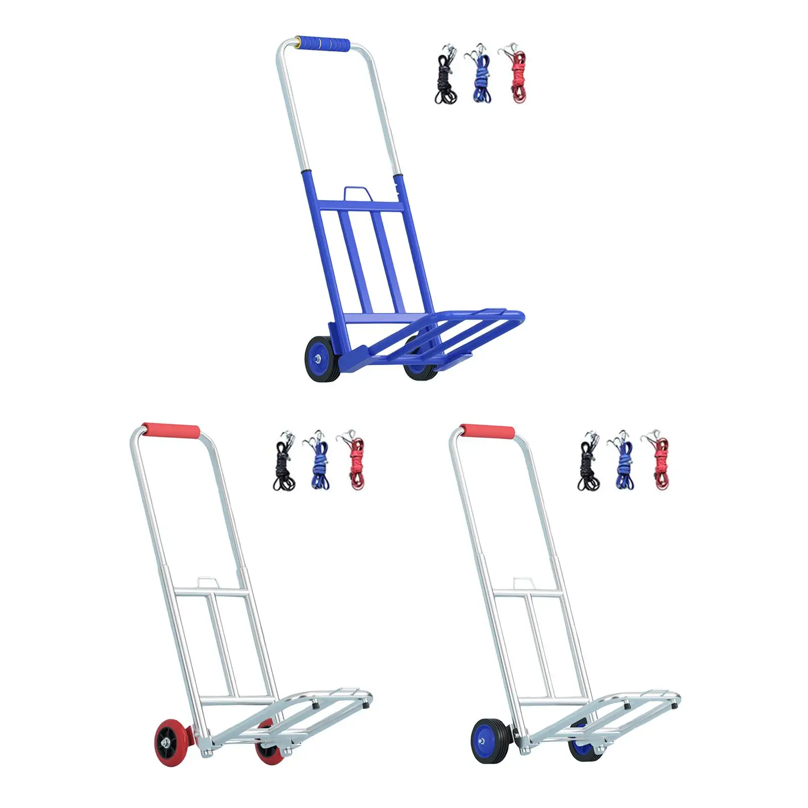 

Luggage Cart Collapsible Telescopic Rod Compact Foldable Roller Shopping Trolley Luggage Trolley Cart for Office, Travel