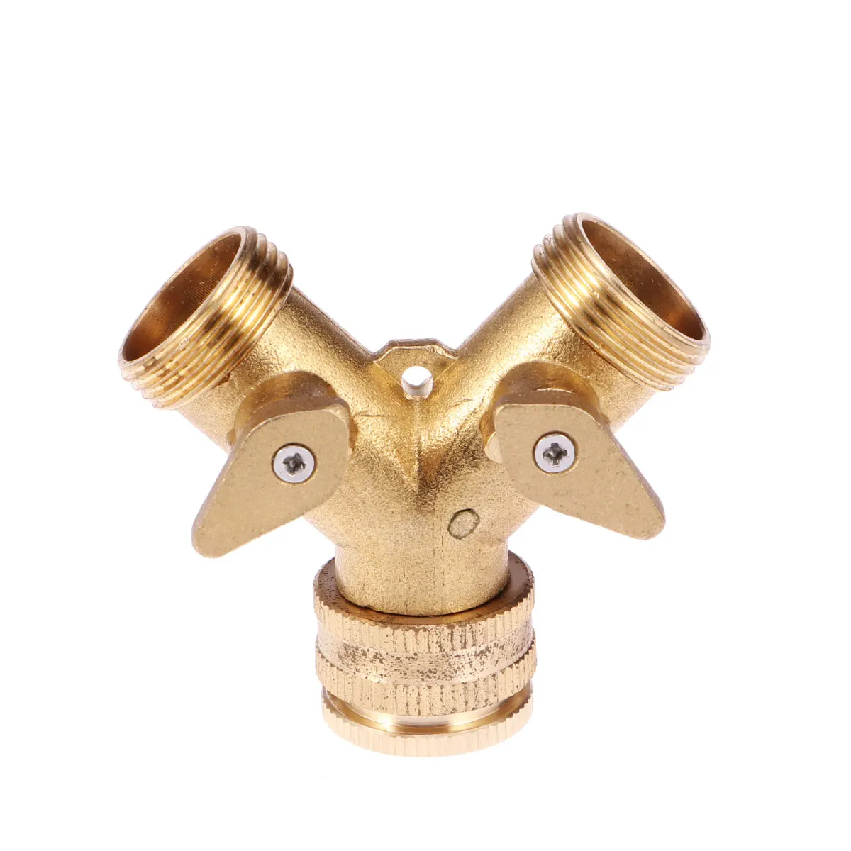

Garden Hose Faucet Splitter Valve Y Connector Quick Brass Durable Hose Pipe Fittings Water Control Easy Install
