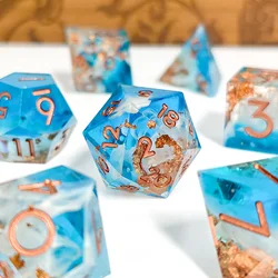 7Pcs/Set Resin DND Dice Polyhedral DND Dices Set Role-Playing Table Card RPG Board Game Entertainment Accessories Home Ornaments