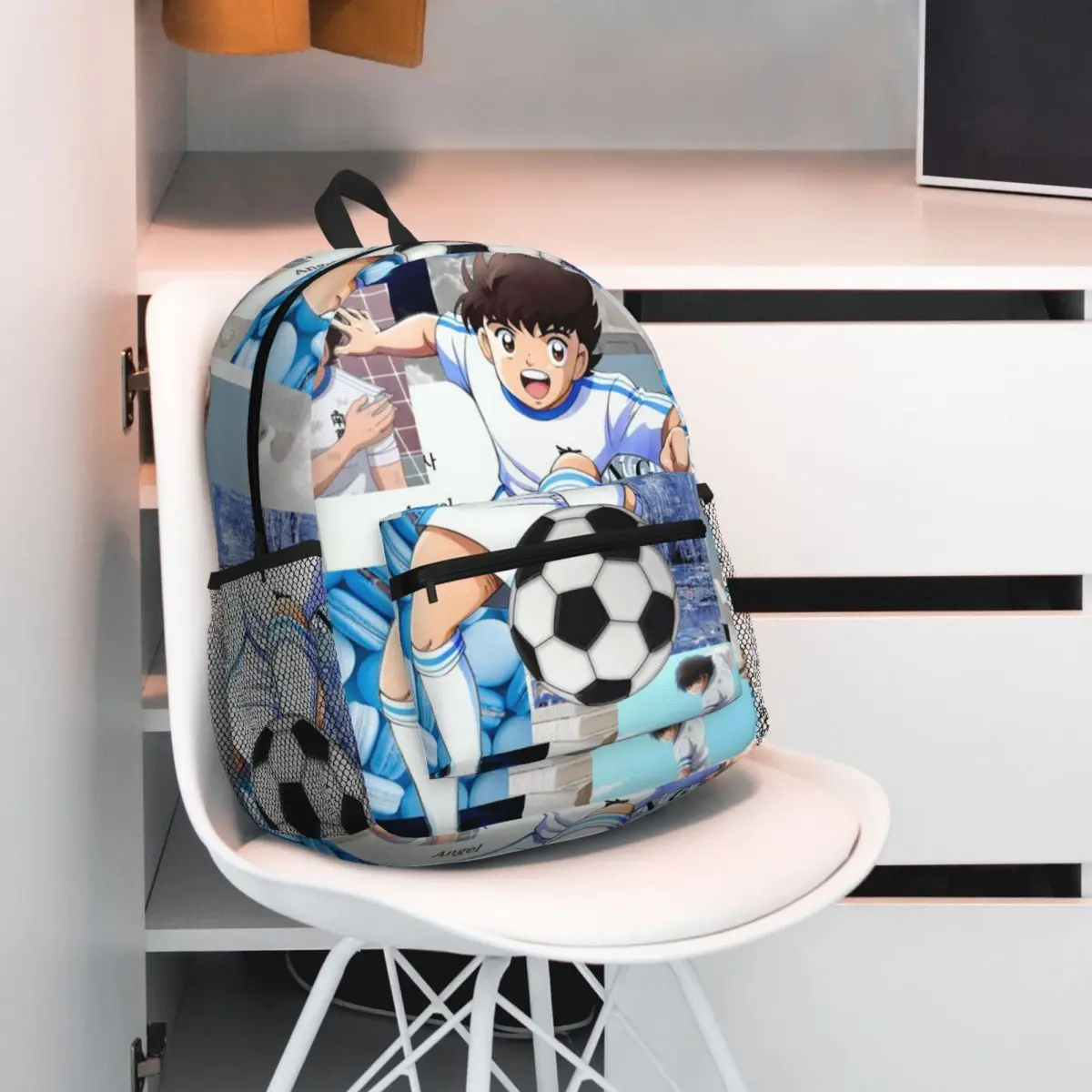 Ozora Oliver Atom Capitan Tsubasa Student Backpack School Bag Hiking Travel Daypack for Boys Girls Bookbag Shoulder Bags