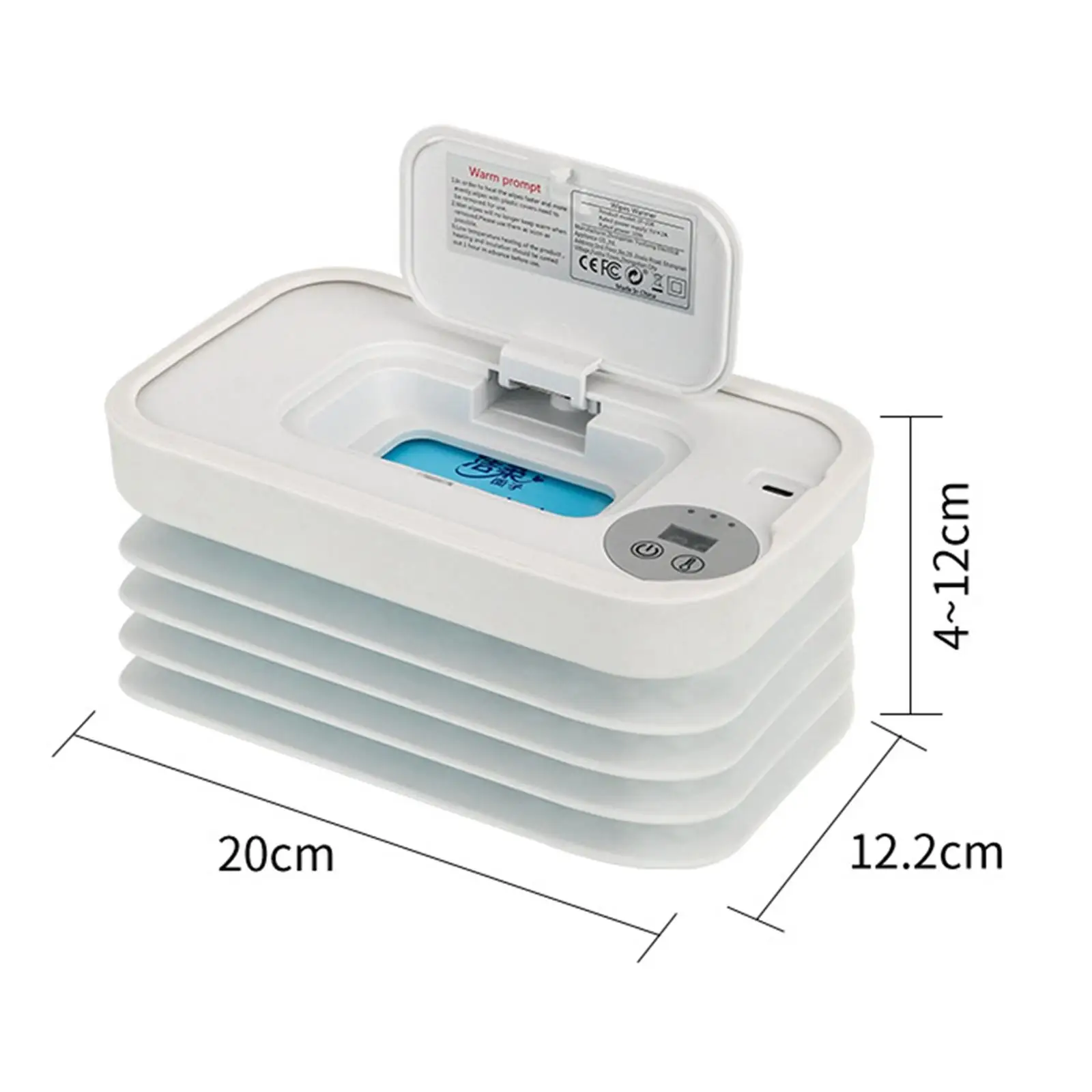 Wischwärmer und Spender, Wischtuchheizung, intelligenter Thermostat 55/60/65 ° C Heizbarer, verstellbarer Windeltuchwärmer für Reisen, Mütter
