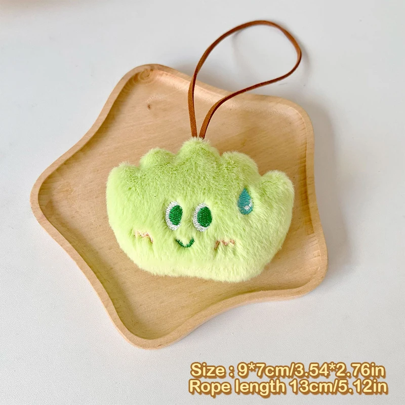 Cartoon Little Grass Squeaky Plush Toy Anti Lost Name Sticker Pendant Creative Stuffed Doll Keychain Backpack Charms Gifts