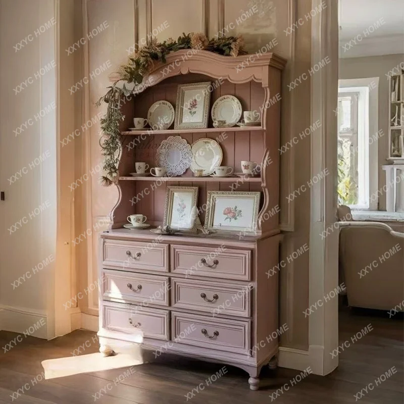 Pink Children Bookcase Light Pink Decorative Storage Cabinet Master Bedroom Entryway