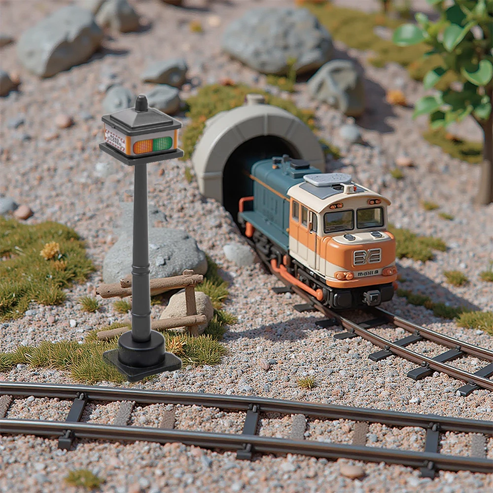 DIYEAH Modèle De Feu De Signalisation Routière Miniature Matériau pour Maquette De Table à Sable Lampe Signalétique pour Décoration Paysagère Accessoire De Maquette De Train Échelle