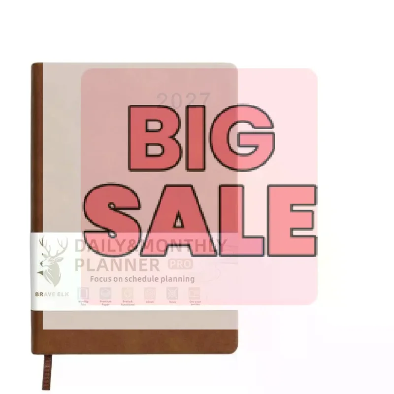 English 2027 Schedule Planner Notepad Wear-resistant Efficiency A5 Agenda Planning Notebook Simple Portable To-do List Notebook