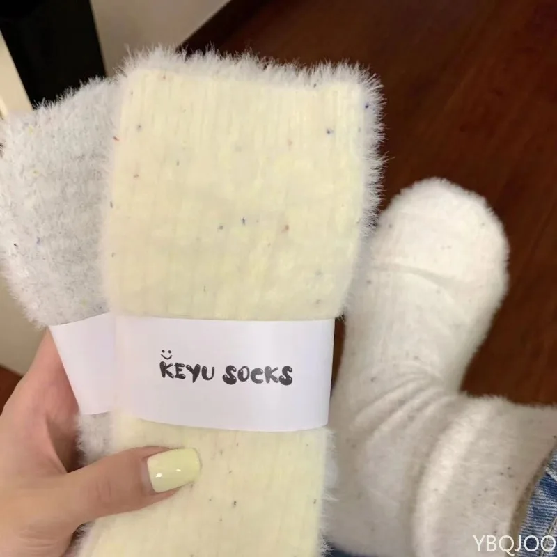

7 пар женских носков из норкового флиса для зимы, теплые, толстые, с флисовой подкладкой, простые, удобные, с утолщенной стелькой.