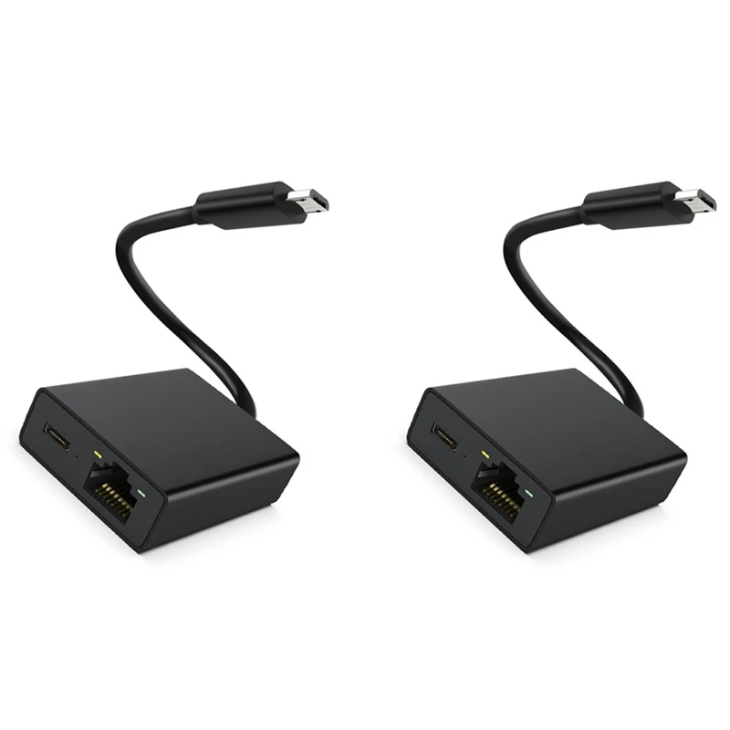 2X Micro-USB Network Card Ethernet Adapter Micro-USB To 100M Network Card For 4K Fire TV Stick Ethernet Switch Router