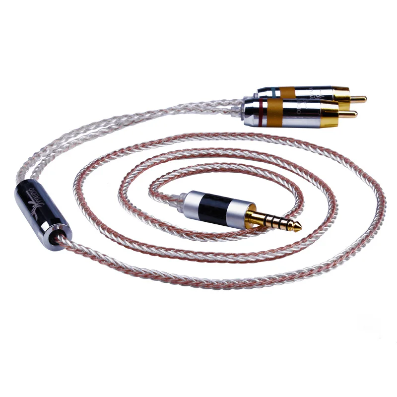 

HIFI 4.4mm Balance Male to 2 Male Dual RCA Audio Cable 4.4 mm 7N Single Crystal Copper + Pure Silver Upgrade Cable 1m/2m/3m/5m